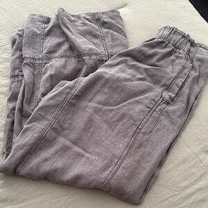 Free People Day's End Linen Pull-On Pants